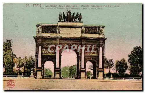 Paris Ansichtskarte AK Jardin des Tuileries et arc de triomphe du Carrousel