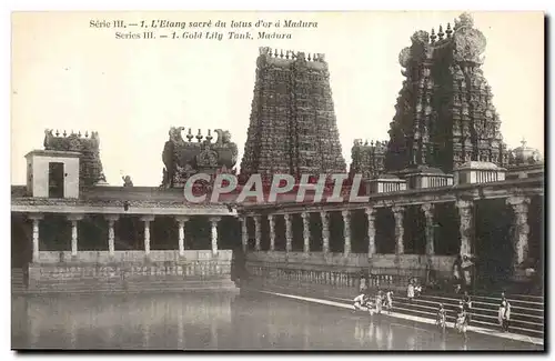 Ansichtskarte AK Inde India L&#39etang sacre du lotus d&#39or a Madura