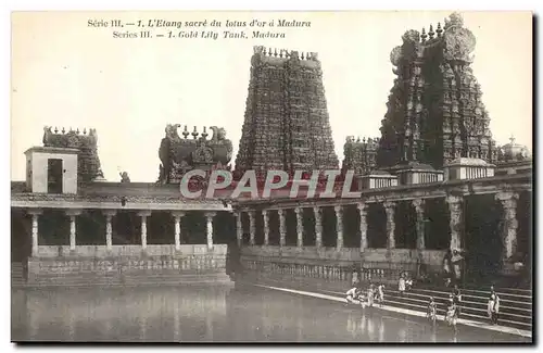 Cartes postales Inde India L&#39etang sacre du lotus d&#39or a Madura