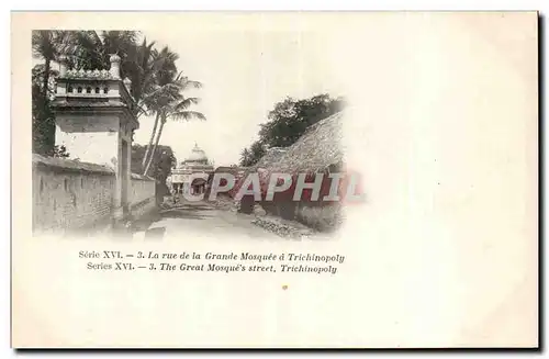 Cartes postales Inde India La rue de la grande mosquee a Trichinopoly