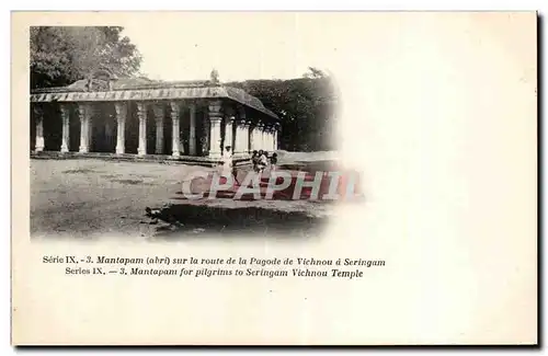 Cartes postales Inde India Mantapam sur la route de la pagode a Vichnou a Seringam