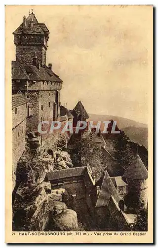 Ansichtskarte AK Haut Koenigsbourg Vue prise du grand bastion