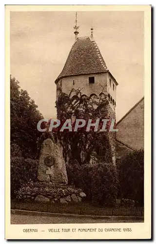 Ansichtskarte AK Obernai Vieille tour et monument du chanoine Gyss
