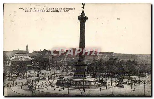 Paris Cartes postales Place de la Bastille et la colonne de Juillet