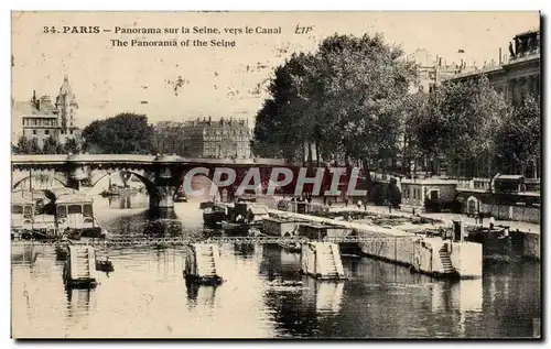 Paris Cartes postales Panorama sur la Seine vers le canal