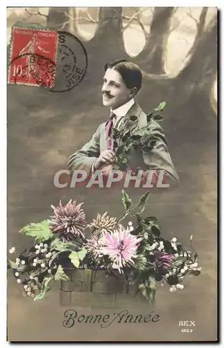 Cartes postales Fantaisie Homme Bonne Annee