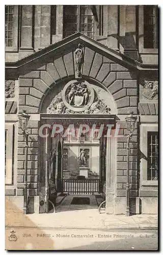 Paris Cartes postales Musee Carnavalet Entree principale