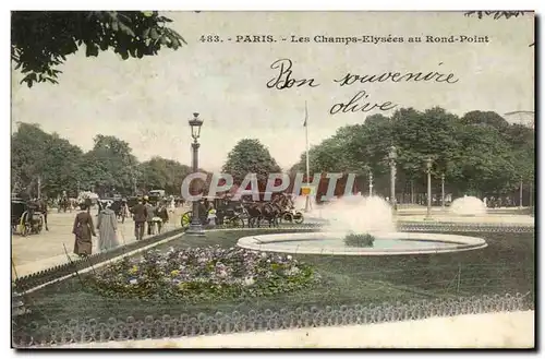 Paris Cartes postales Les Champs elysees au rond point