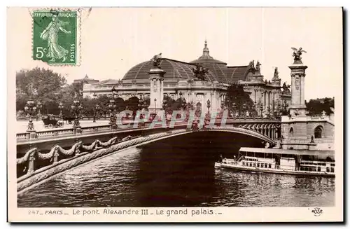 Paris Cartes postales Le pont Alexandre III Le grand palais