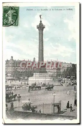 Paris Cartes postales La bastille et la colonne de Juillet