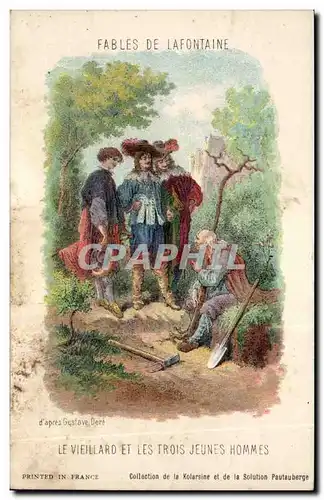 Cartes postales Fantaisie Fables de la Fontaine Le vieillard et les trois jeunes hommes Gustave Dore