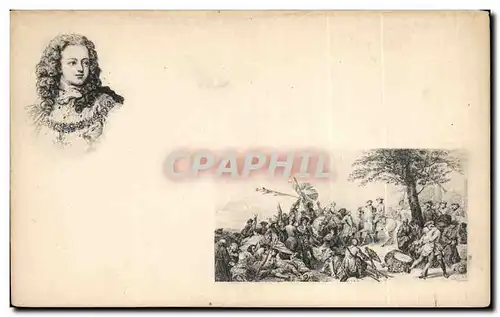 Cartes postales Histoire Louis XIV au milieu de ses troupes Militaria