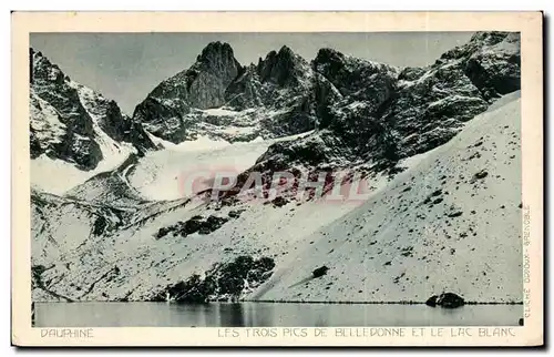 Cartes postales Dauphine les trois pics de Belledonne et le lac Blanc