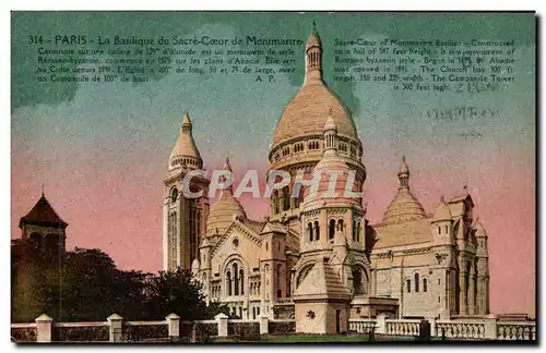 Paris Cartes postales Basilique Sacre Coeur montmartre