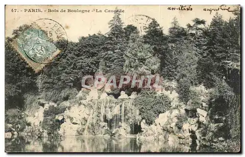 Cartes postales Paris Bois de Boulogne La cascade