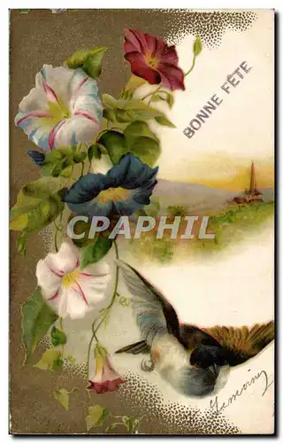 Cartes postales Fantaisie Oiseaux Bonne fete