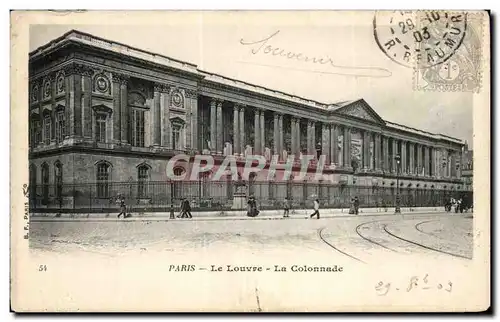 Paris Cartes postales Le Louvre La colonnade