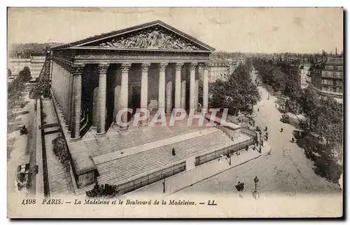 Paris Cartes postales La Madeleine et le boulevard de la Madeleine