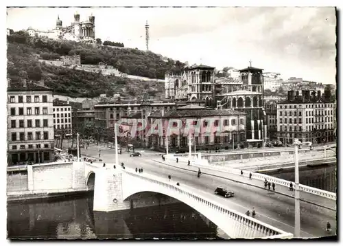 Lyon Cartes postales moderne le pont Tilsitt sur la saone Saint Jean et la colline de Fourviere