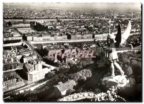 Lyon Cartes postales moderne La ville vue de frouviere Archange Saint Michel Cathedrale Saint Jean et Bellecour