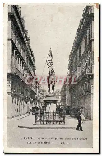 Cartes postales Paris Monument de jeune d&#39arc (de Fremiet) Rue des Pyramides