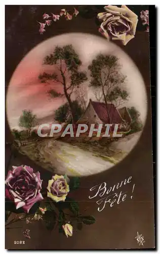 Cartes postales Fantaisie Fleurs Bonne fete