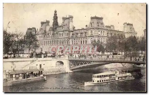 Paris Cartes postales Hotel de ville et pont d&#39Arcole