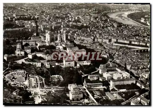 Moderne Karte Lyon Les theatres romains de Fourviere la basilique la SAone et le rhone