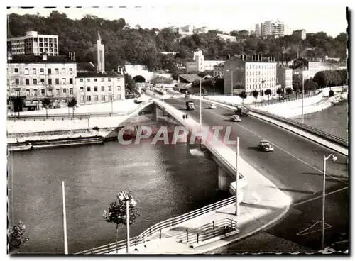 Moderne Karte Lyon Le pont Clemenceau sur la sAone et l&#39entree du tunnel de la cRoix rousse