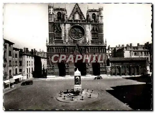 Moderne Karte Lyon Place et cathedrale Saint Jean