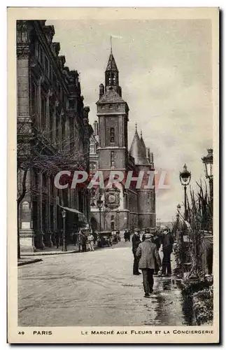 Paris Cartes postales Le marche aux fleurs et la conciergerie