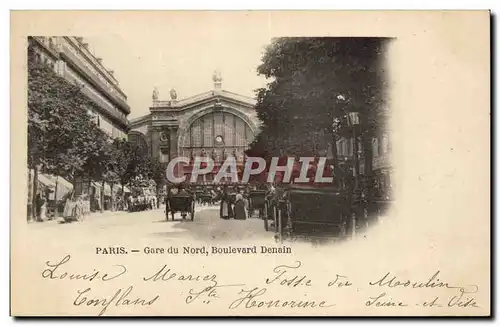 Paris Ansichtskarte AK Gare du nord boulevard Denain