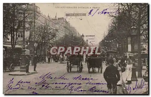 Paris Cartes postales Souverains d&#39 italie a Paris Boulevard de Montmartre