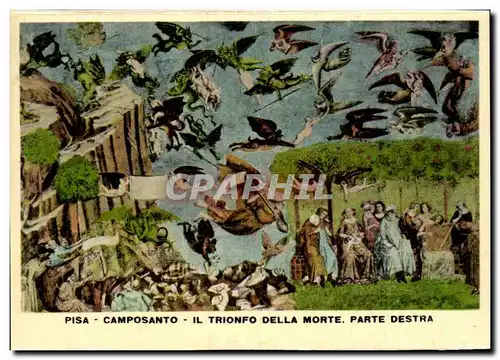 Cartes postales moderne Italie Italia Pisa Camposanto Il TRionfo della Morte Parte destra