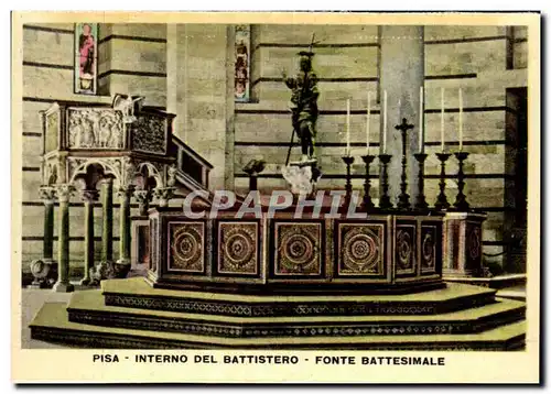 Cartes postales moderne Italie Italia Pisa Interno del Battistero Fonte Battesimale