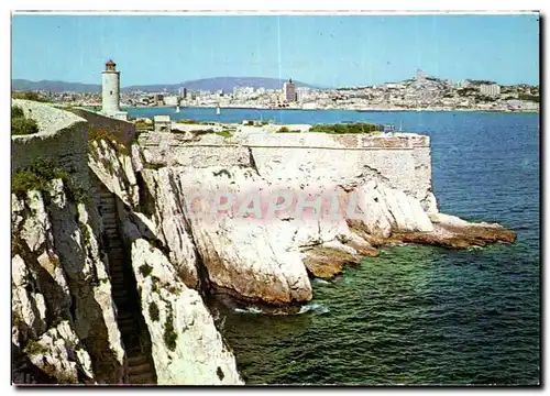 Moderne Karte Maroc Marseille Chateau d&#39if Phare du chaetau Lighthouse Corniche Kennedy