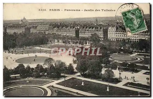 Paris Cartes postales Panorama Jardin des tuileries