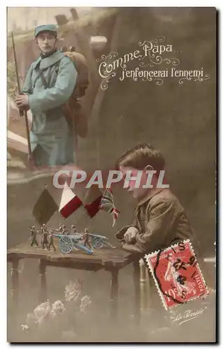 Cartes postales Fantaisie Militaria Enfant