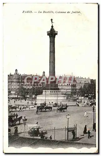 Paris Cartes postales La Bastille colonne de Juillet