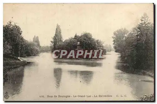 Paris Ansichtskarte AK Bois de boulogne Le grand lac Le Belvedere