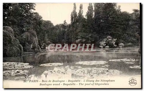 Paris Cartes postales Bois de Boulogne Bagatelle Etang des nenuphars