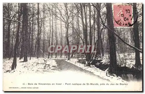 Paris Ansichtskarte AK Bois de Vincennes en hiver Pont rustique de St mande prs du jeu de boules