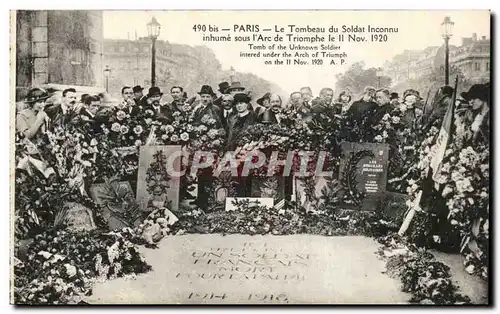 Paris Ansichtskarte AK Le tombeau du soldat inconnu inhume sous l&#39arc de triomphe le 1 nov 1920