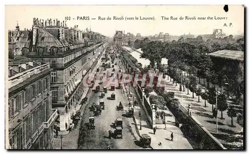 Paris Ansichtskarte AK Rue de Rivoli vers le Louvre