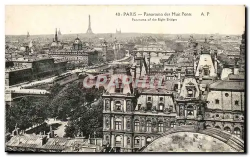 Paris Ansichtskarte AK Panorama des huit ponts Tour Eiffel