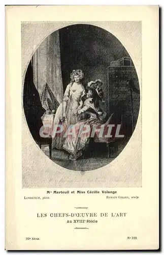 Cartes postales Fantaisie Les chefs d&#39oeuvre de l&#39art du 18eme Mme Merteuil et Miss CEcile Volange Lawrenc