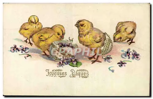 Cartes postales Fantaisie Poussins Paques EAster