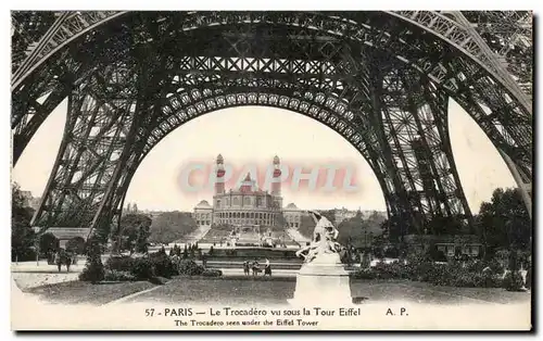 Paris Cartes postales Trocadero vu sous la Tour Eiffel