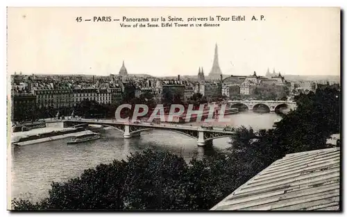 Paris Ansichtskarte AK Panorama sur la Seine pris vers la Tour Eiffel