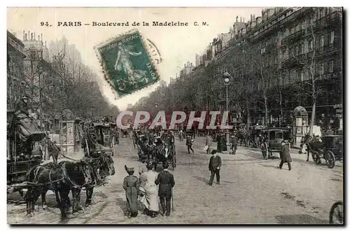 Cartes postales Paris Boulevard de la Madeleine ( femme cochere )